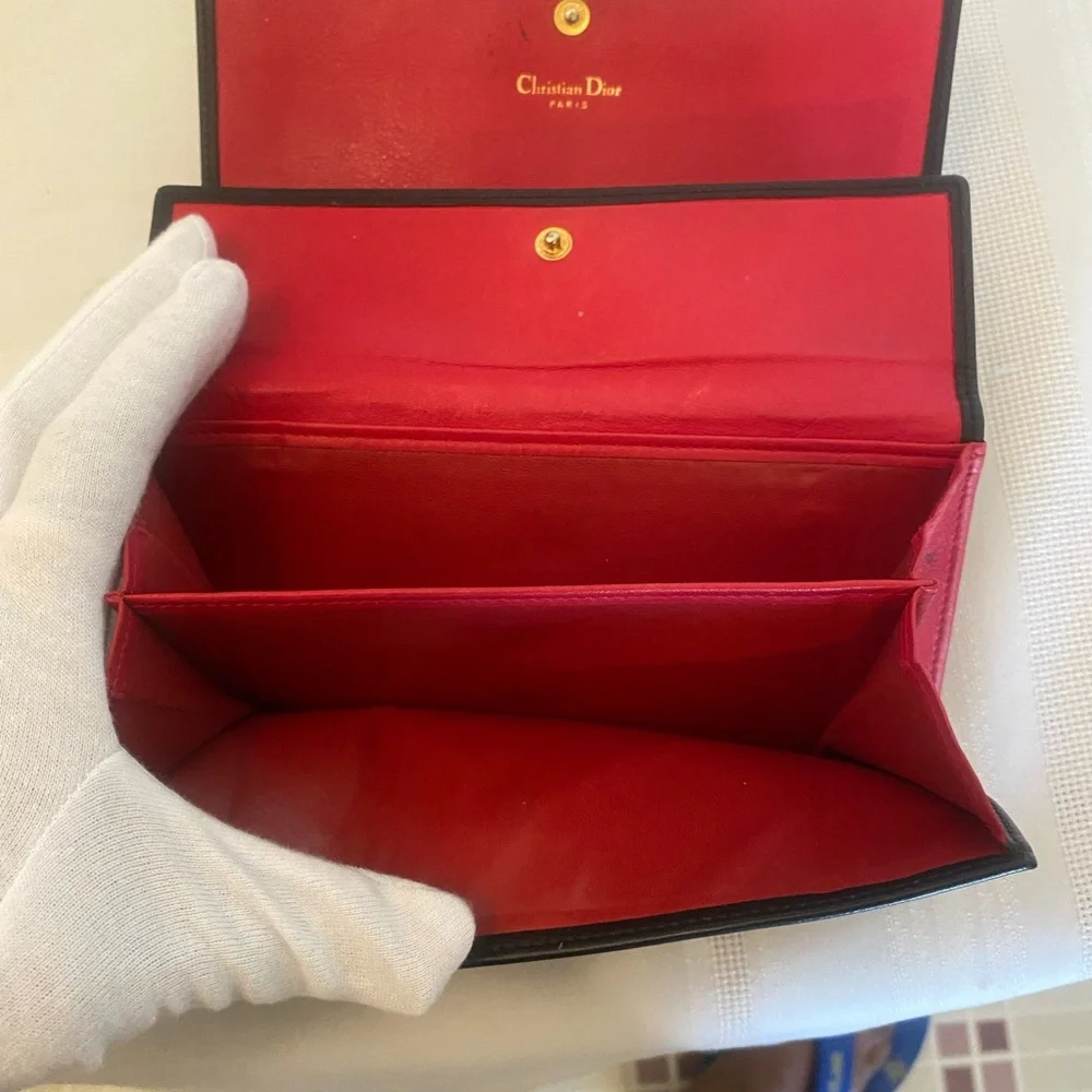 Authentic Christian Dior Black Leather Wallet
